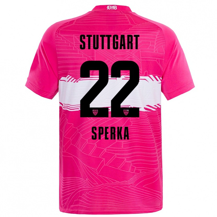 Danxen Mujer Camiseta Bastian Sperka #22 Rosa Profundo Negro Portero Equipación 2025/26 La Camisa
