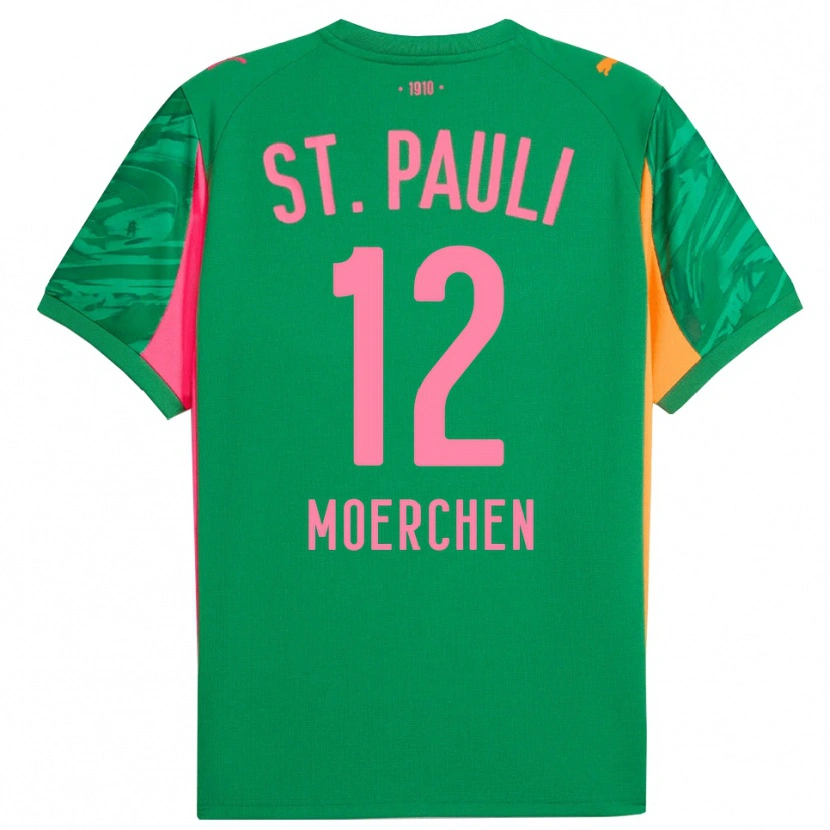 Danxen Mujer Camiseta Theo Moerchen #12 Verde Naranja Rosa Portero Equipación 2025/26 La Camisa