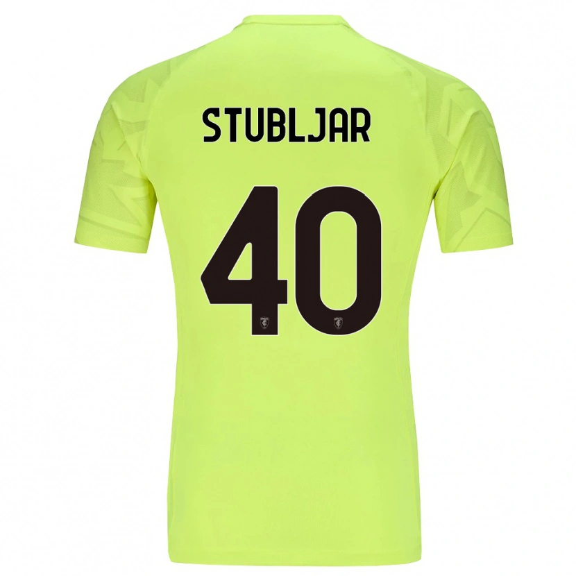 Danxen Mujer Camiseta Lovro Stubljar #40 Verde Fluorescente Portero Equipación 2025/26 La Camisa
