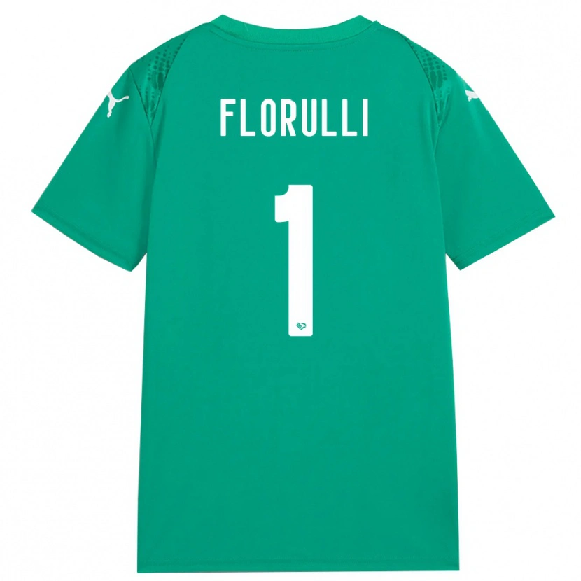 Danxen Mujer Camiseta Gerlando Florulli #1 Verde Mar Blanco Portero Equipación 2025/26 La Camisa
