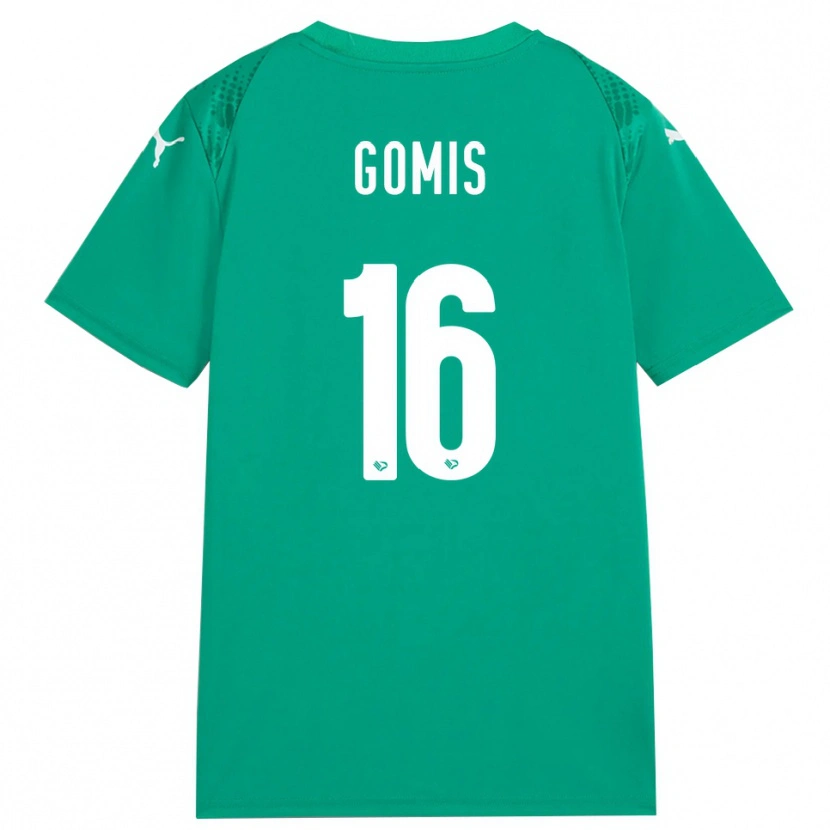 Danxen Mujer Camiseta Alfred Gomis #16 Verde Mar Blanco Portero Equipación 2025/26 La Camisa