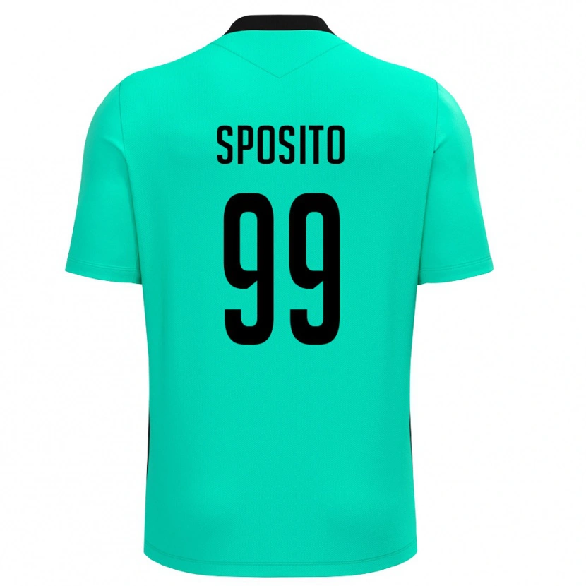Danxen Mujer Camiseta Alex Sposito #99 Turquesa Negro Portero Equipación 2025/26 La Camisa