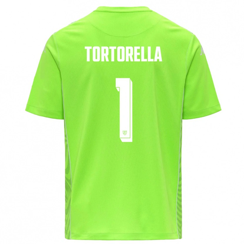 Danxen Mujer Camiseta Diego Tortorella #1 Verde Césped Blanco Portero Equipación 2025/26 La Camisa