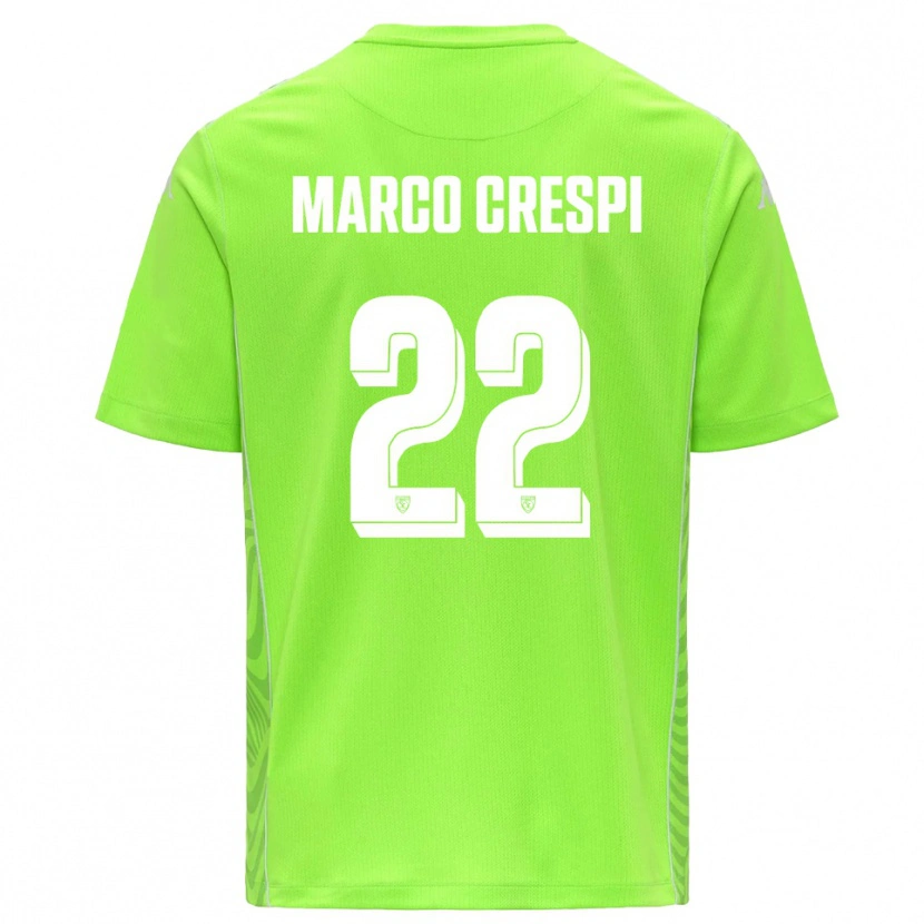 Danxen Mujer Camiseta Gian Marco Crespi #22 Verde Césped Blanco Portero Equipación 2025/26 La Camisa