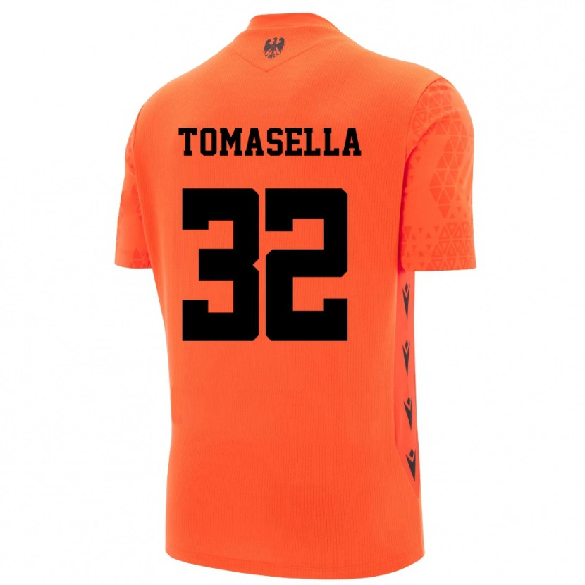 Danxen Mujer Camiseta Mattia Tomasella #32 Naranja Oscuro Negro Portero Equipación 2025/26 La Camisa