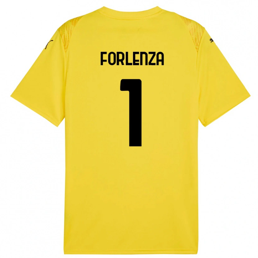 Danxen Mujer Camiseta Carlo Forlenza #1 Amarillo Negro Portero Equipación 2025/26 La Camisa