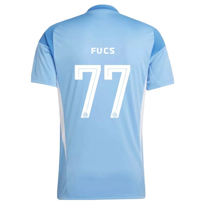 Danxen Mujer Camiseta Roee Fucs #77 Azul Claro Blanco Portero Equipación 2025/26 La Camisa