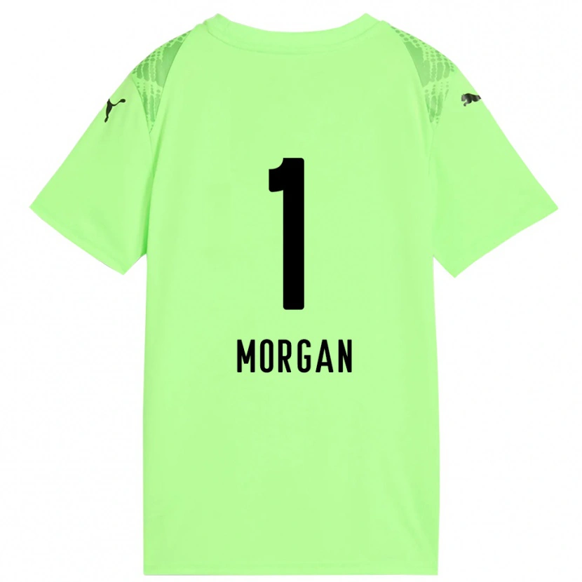 Danxen Mujer Camiseta Kevin Morgan #1 Verde Pálido Negro Portero Equipación 2025/26 La Camisa