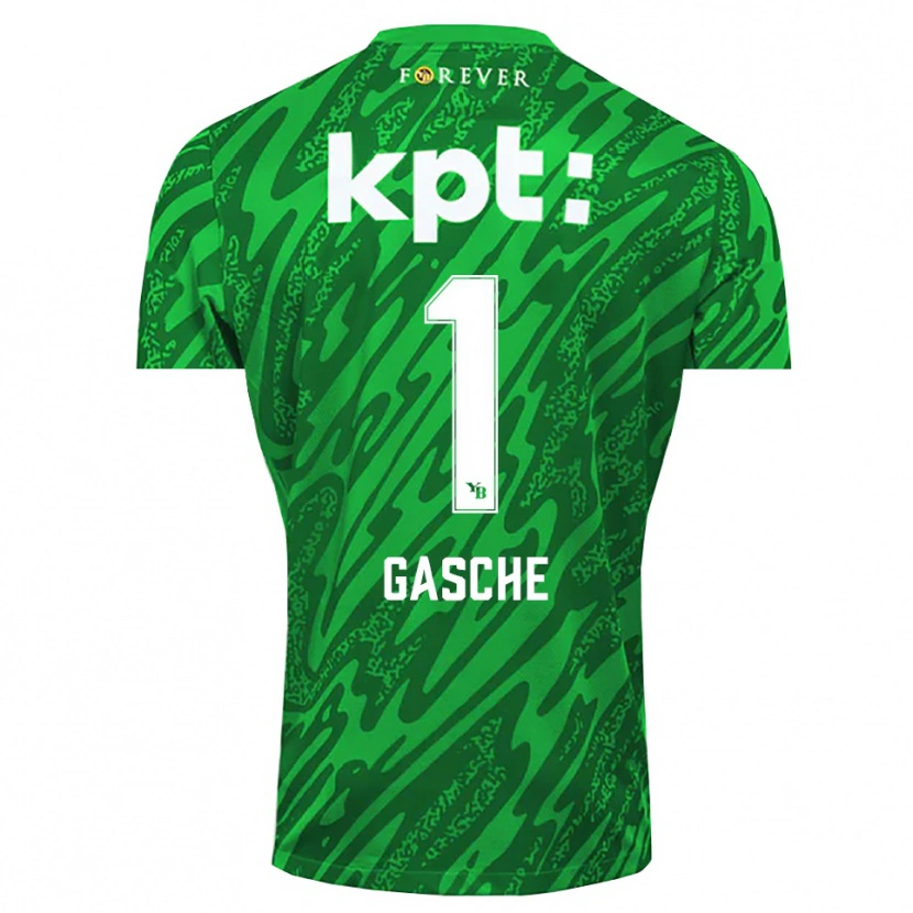 Danxen Mujer Camiseta Bastian Gasche #1 Verde Blanco Portero Equipación 2025/26 La Camisa