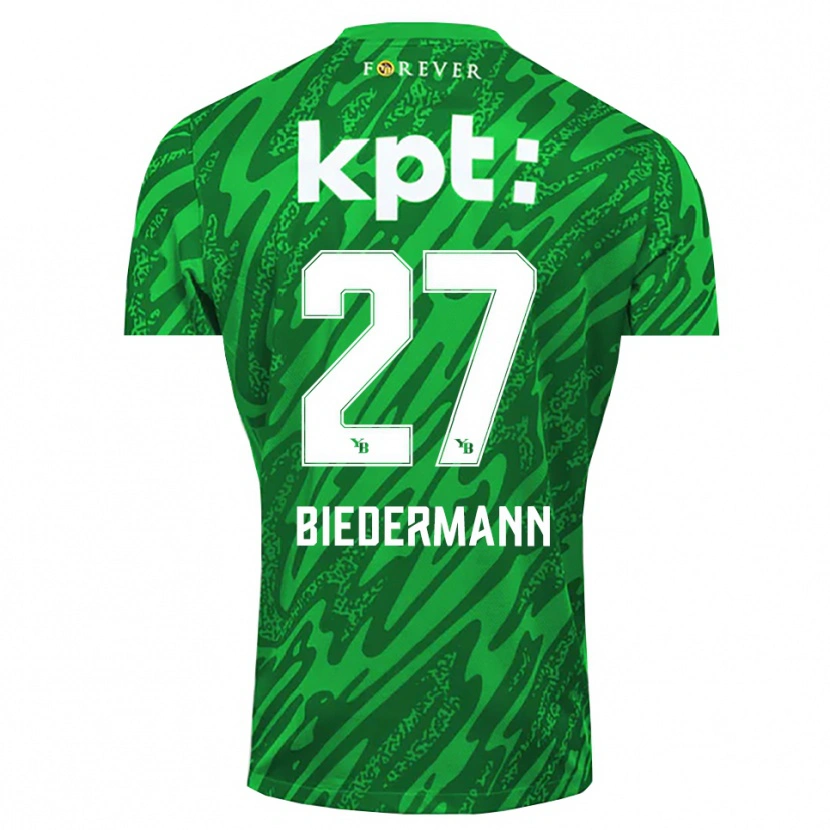 Danxen Mujer Camiseta Tamara Biedermann #27 Verde Blanco Portero Equipación 2025/26 La Camisa