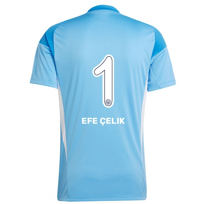 Danxen Mujer Camiseta Mehmet Efe Çelik #1 Azul Real Blanco Portero Equipación 2025/26 La Camisa