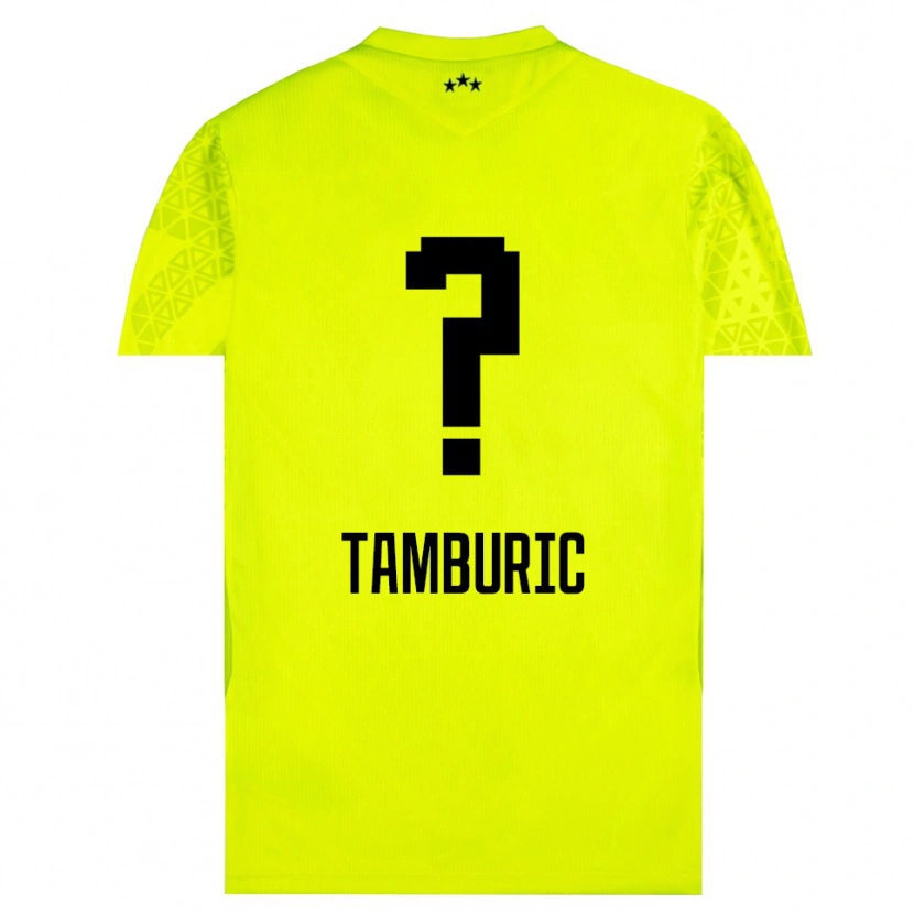 Danxen Mujer Camiseta Vukasin Tamburic #0 Verde Amarillo Negro Portero Equipación 2025/26 La Camisa