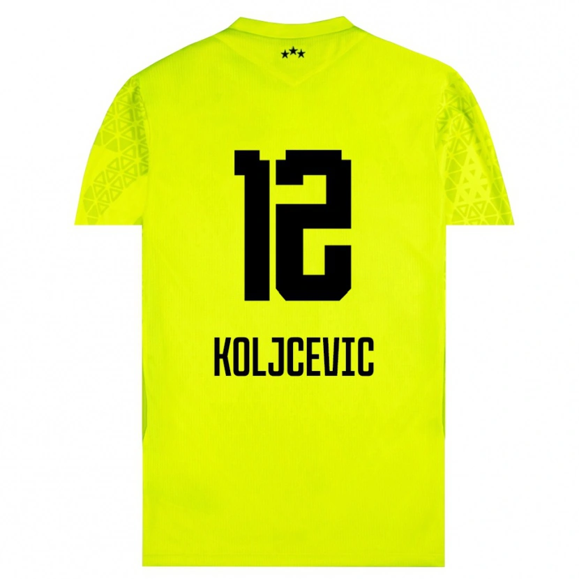 Danxen Mujer Camiseta Danilo Koljcevic #12 Verde Amarillo Negro Portero Equipación 2025/26 La Camisa