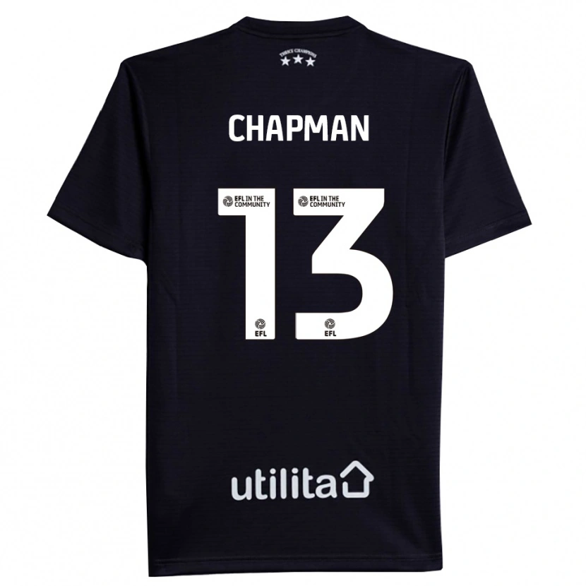 Danxen Mujer Camiseta Jacob Chapman #13 Blanco Negro Portero Equipación 2025/26 La Camisa