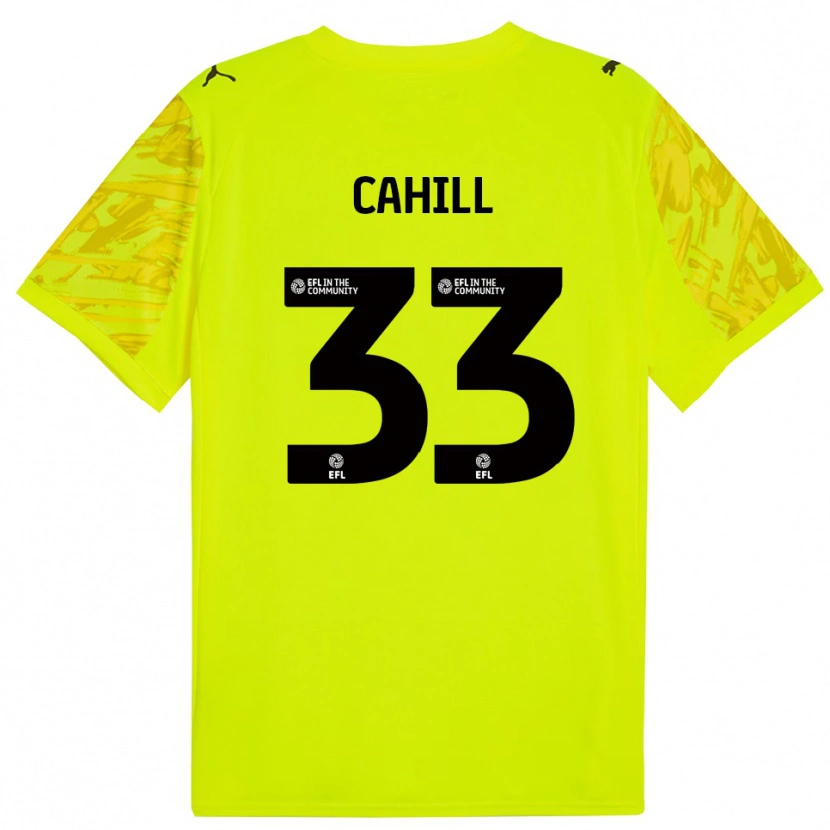 Danxen Mujer Camiseta Killian Cahill #33 Verde Fluorescente Portero Equipación 2025/26 La Camisa