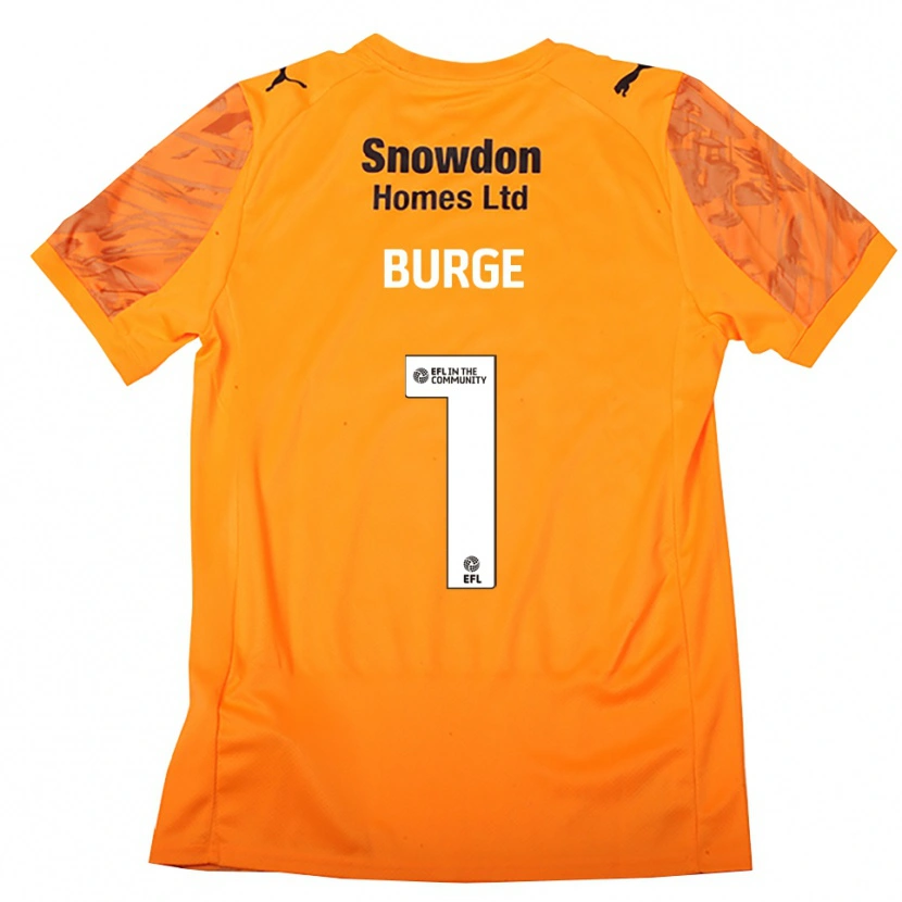 Danxen Mujer Camiseta Lee Burge #1 Negro Naranja Portero Equipación 2025/26 La Camisa