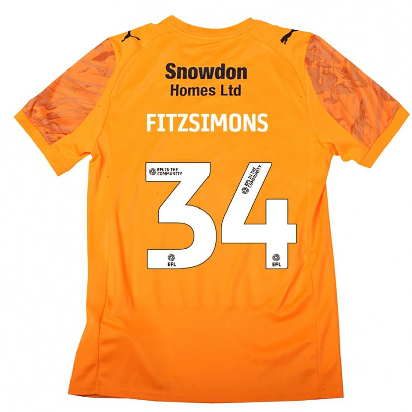 Danxen Mujer Camiseta Ross Fitzsimons #34 Negro Naranja Portero Equipación 2025/26 La Camisa