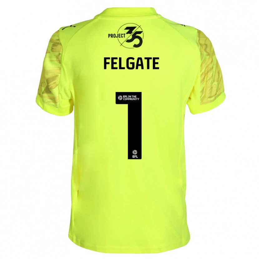 Danxen Mujer Camiseta Lily Felgate #1 Negro Verde Fluorescente Portero Equipación 2025/26 La Camisa