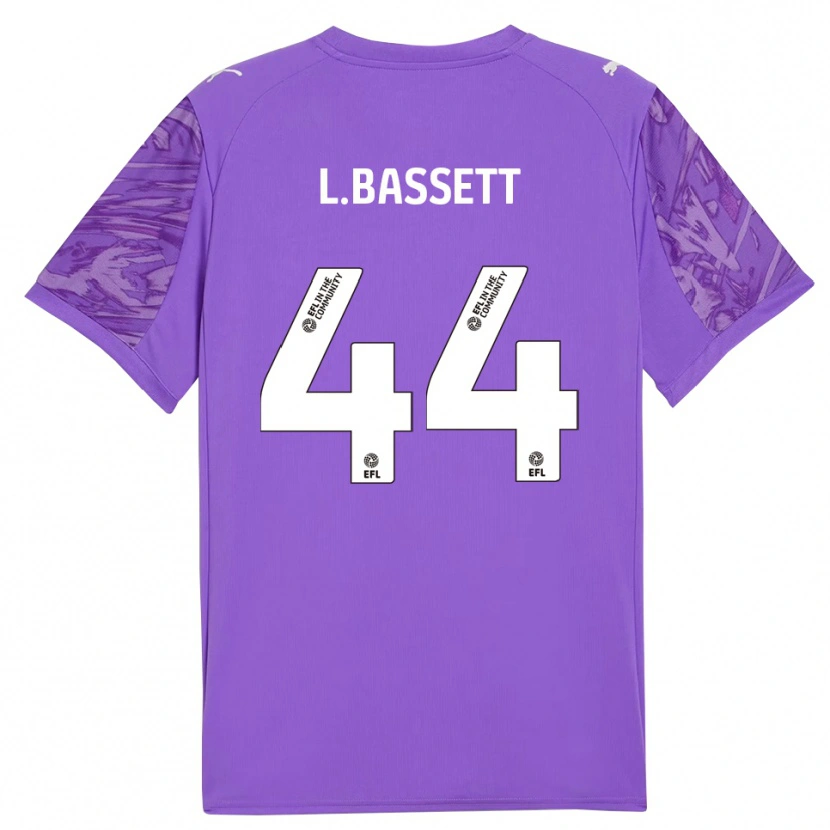 Danxen Mujer Camiseta Louis Bassett #44 Morado Blanco Portero Equipación 2025/26 La Camisa