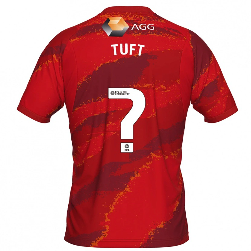Danxen Mujer Camiseta Jacob Tuft #0 Blanco Rojo Portero Equipación 2025/26 La Camisa