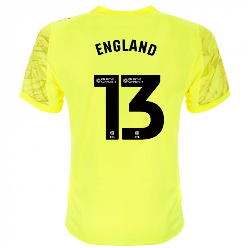 Danxen Mujer Camiseta Kurtis England #13 Negro Amarillo Portero Equipación 2025/26 La Camisa