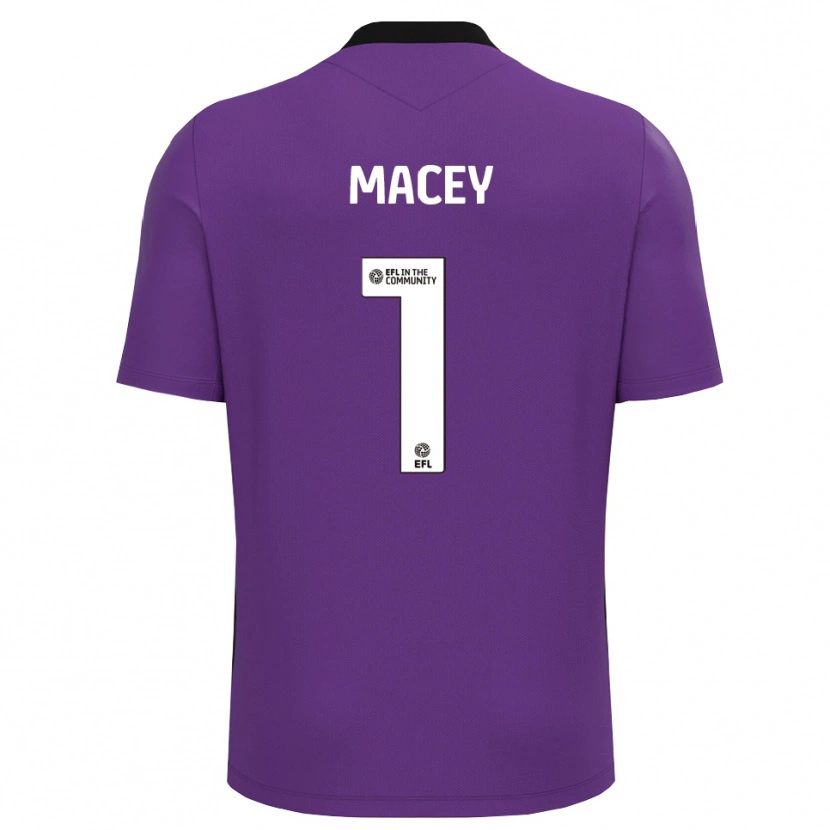 Danxen Mujer Camiseta Matt Macey #1 Blanco Morado Portero Equipación 2025/26 La Camisa