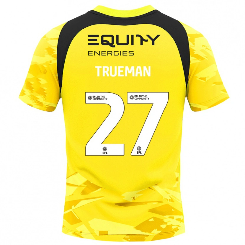 Danxen Mujer Camiseta Connal Trueman #27 Negro Amarillo Claro Glack Portero Equipación 2025/26 La Camisa