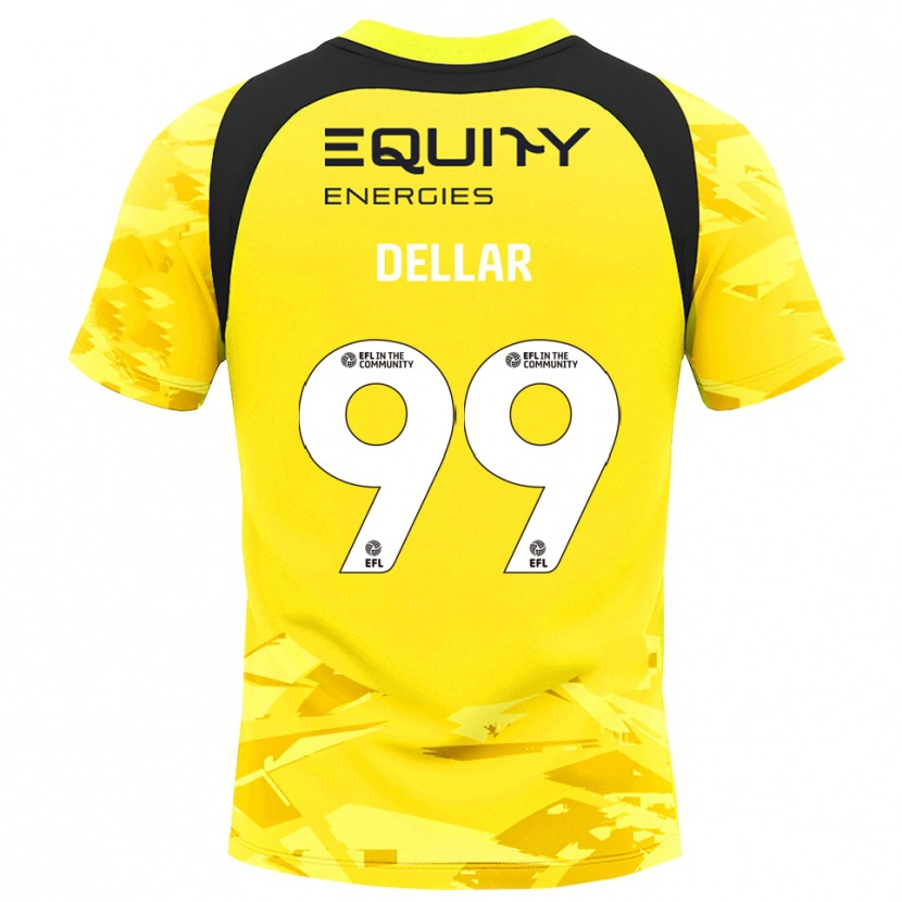 Danxen Mujer Camiseta Megan Dellar #99 Negro Amarillo Claro Glack Portero Equipación 2025/26 La Camisa