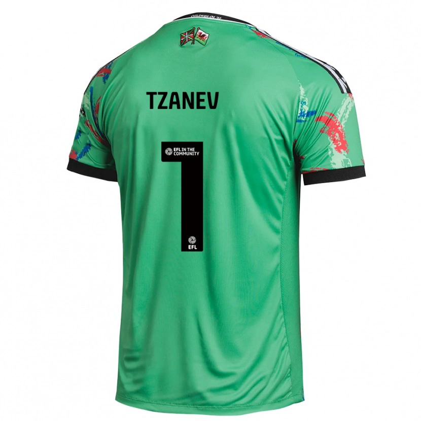 Danxen Mujer Camiseta Nik Tzanev #1 Rojo Verde Portero Equipación 2025/26 La Camisa