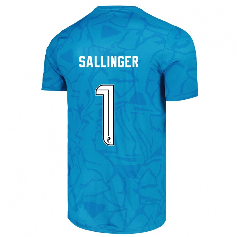 Danxen Mujer Camiseta Raphael Sallinger #1 Blanco Azul Portero Equipación 2025/26 La Camisa