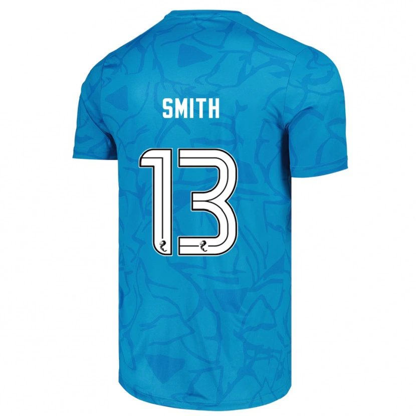 Danxen Mujer Camiseta Jordan Smith #13 Blanco Azul Portero Equipación 2025/26 La Camisa