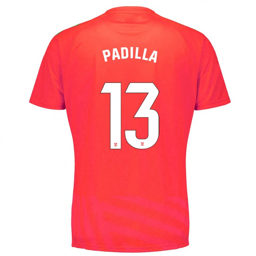 Danxen Mujer Camiseta Alejandro Padilla #13 Rojo Blanco Portero Equipación 2025/26 La Camisa