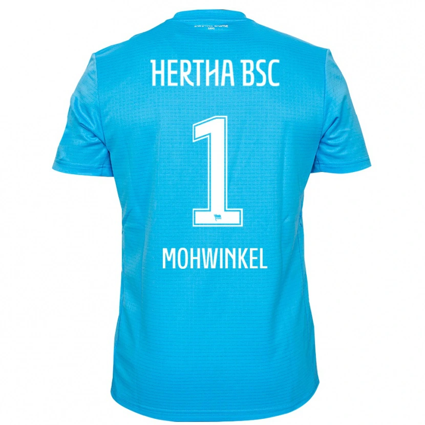 Danxen Mujer Camiseta Maximilian Mohwinkel #1 Azul Claro Blanco Portero Equipación 2025/26 La Camisa
