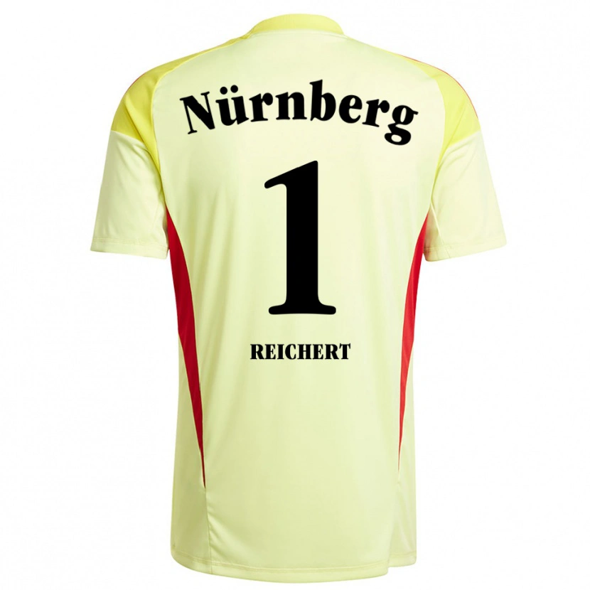 Danxen Mujer Camiseta Jan Reichert #1 Negro Amarillo Portero Equipación 2025/26 La Camisa