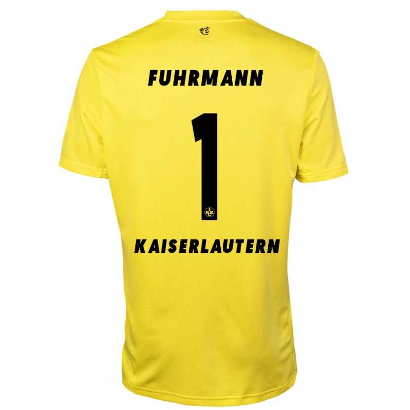 Danxen Mujer Camiseta Lasse Fuhrmann #1 Negro Amarillo Portero Equipación 2025/26 La Camisa