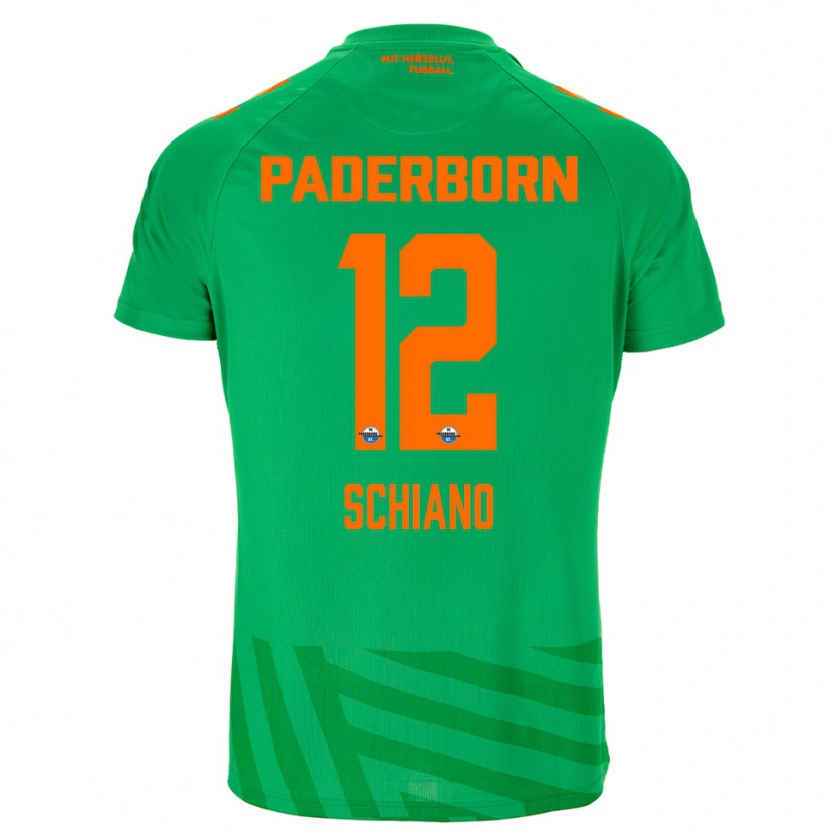 Danxen Mujer Camiseta Damiano Schiano #12 Naranja Verde Portero Equipación 2025/26 La Camisa