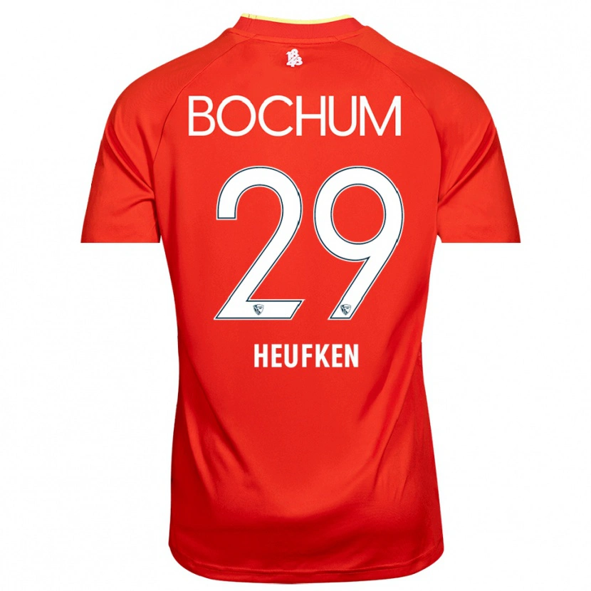 Danxen Mujer Camiseta Jeremias Heufken #29 Blanco Rojo Portero Equipación 2025/26 La Camisa