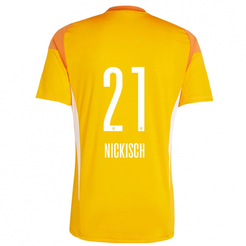 Danxen Mujer Camiseta Jonas Nickisch #21 Naranja Amarillo Portero Equipación 2025/26 La Camisa