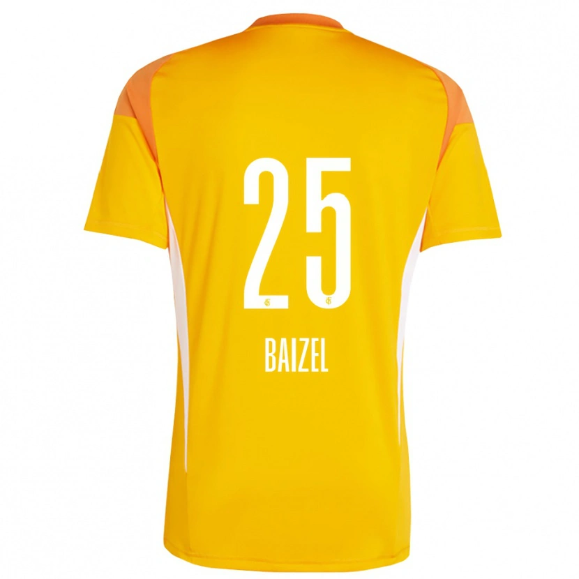 Danxen Mujer Camiseta David Baizel #25 Naranja Amarillo Portero Equipación 2025/26 La Camisa
