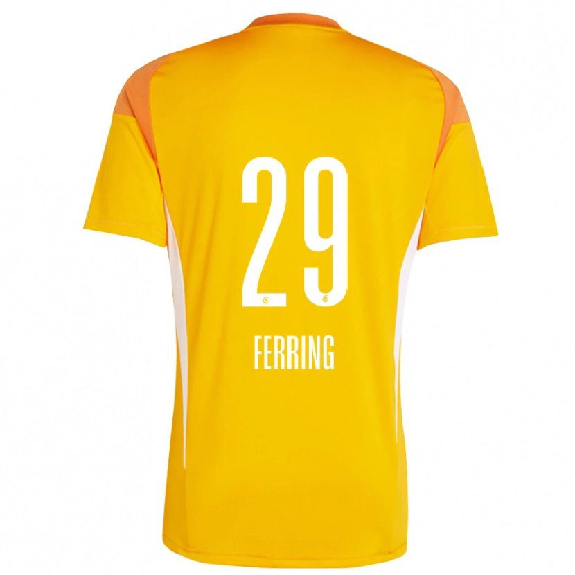 Danxen Mujer Camiseta Johannes Ferring #29 Naranja Amarillo Portero Equipación 2025/26 La Camisa