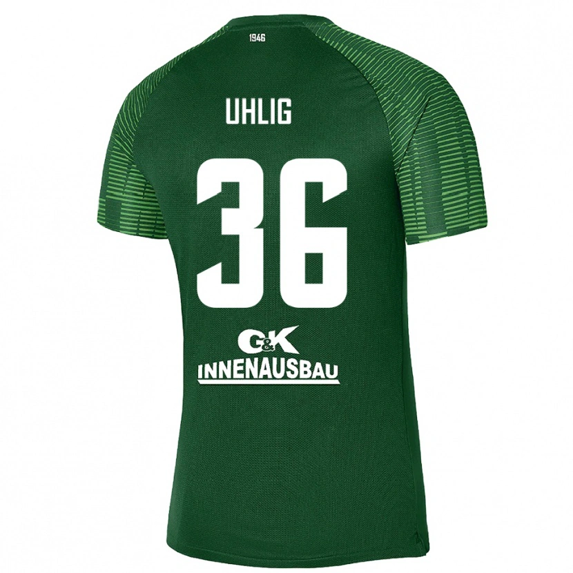 Danxen Mujer Camiseta Max Uhlig #36 Negro Verde Oscuro Portero Equipación 2025/26 La Camisa