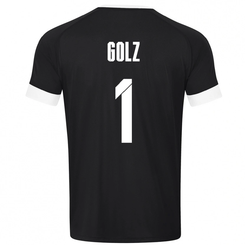 Danxen Mujer Camiseta Jakob Golz #1 Blanco Negro Portero Equipación 2025/26 La Camisa