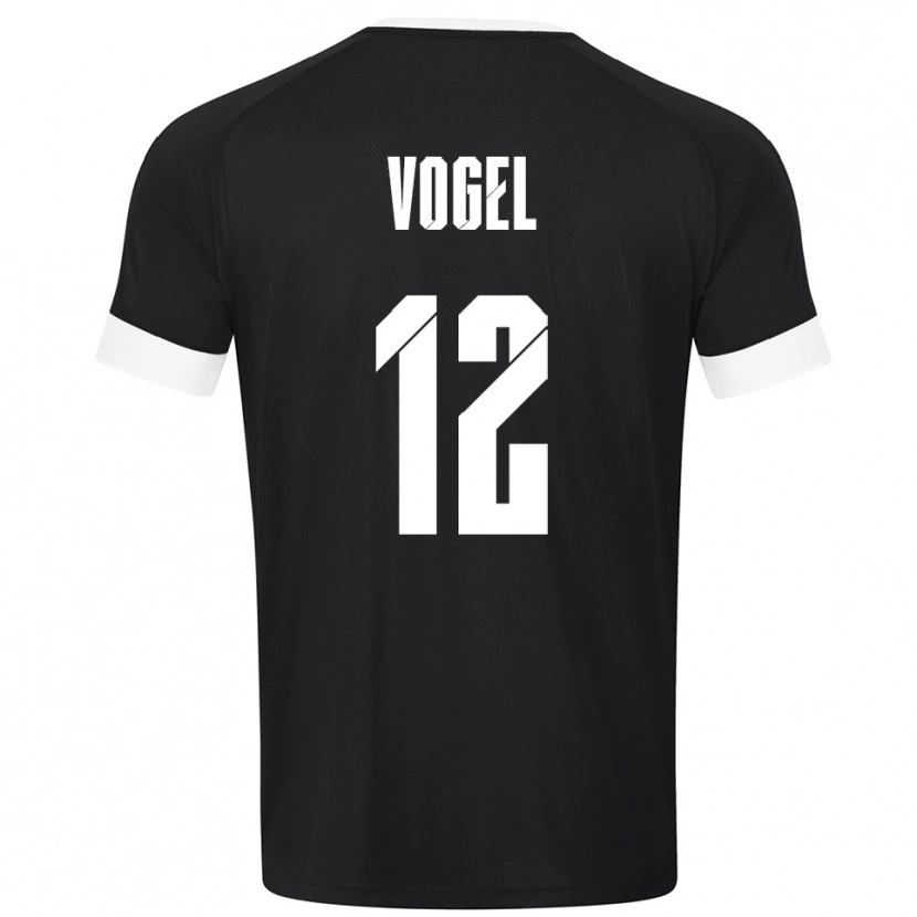 Danxen Mujer Camiseta Colin Vogel #12 Blanco Negro Portero Equipación 2025/26 La Camisa