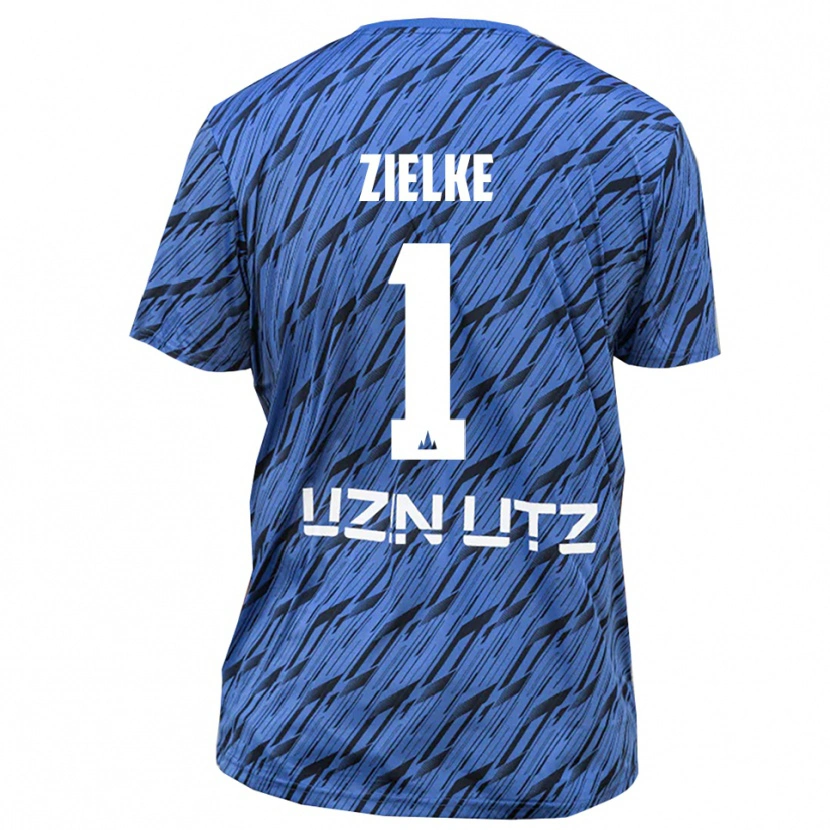 Danxen Mujer Camiseta Paul Zielke #1 Blanco Azul Real Portero Equipación 2025/26 La Camisa