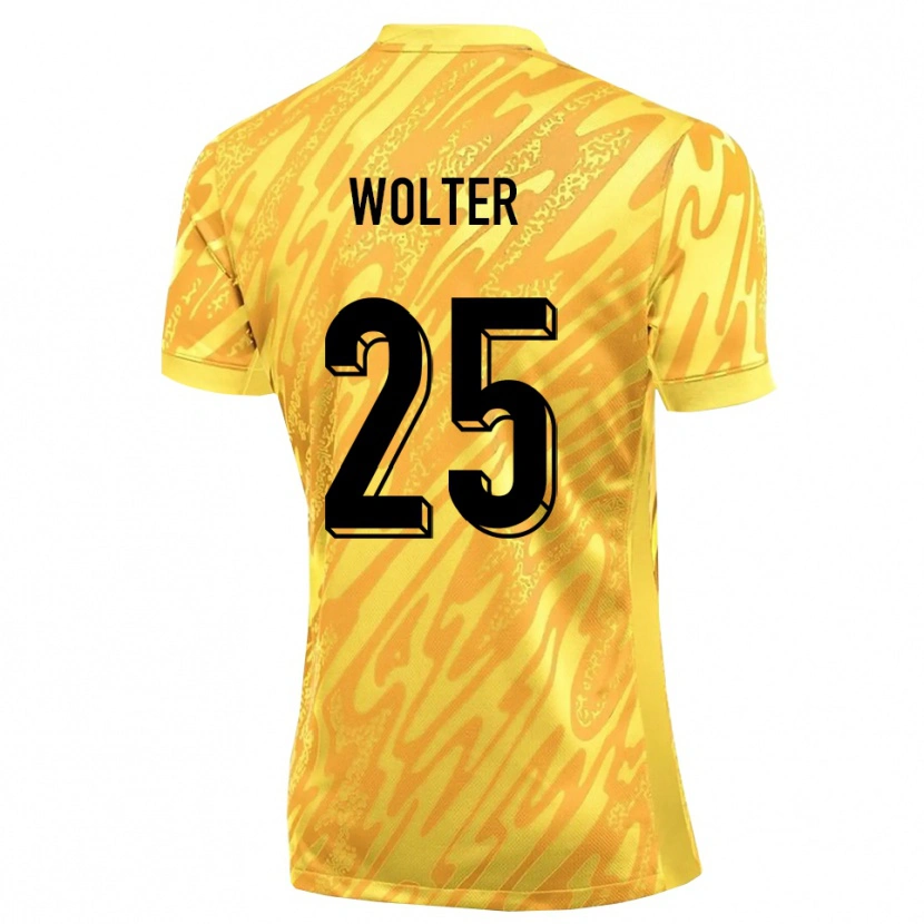 Danxen Mujer Camiseta Fynn Wolter #25 Naranja Amarillo Portero Equipación 2025/26 La Camisa