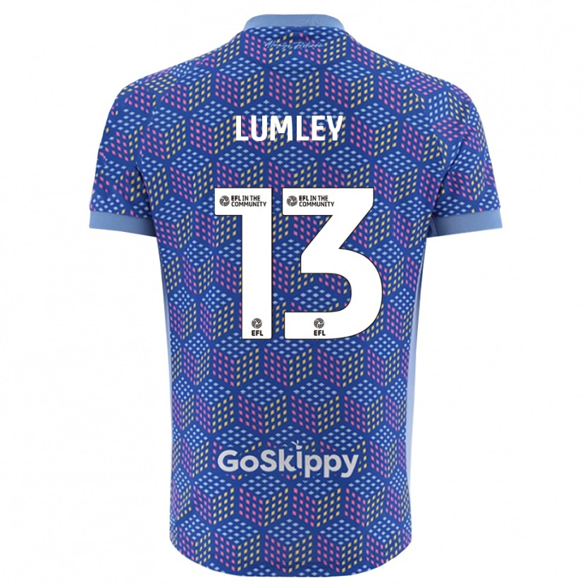 Danxen Mujer Camiseta Joe Lumley #13 Azul Negro Portero Equipación 2025/26 La Camisa
