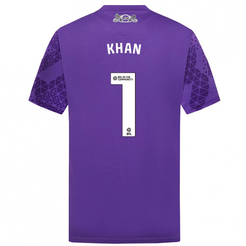 Danxen Mujer Camiseta Adam Khan #1 Morado Blanco Portero Equipación 2025/26 La Camisa