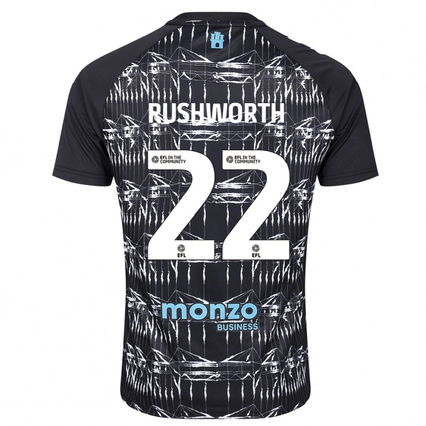 Danxen Mujer Camiseta Carl Rushworth #22 Azul Negro Portero Equipación 2025/26 La Camisa