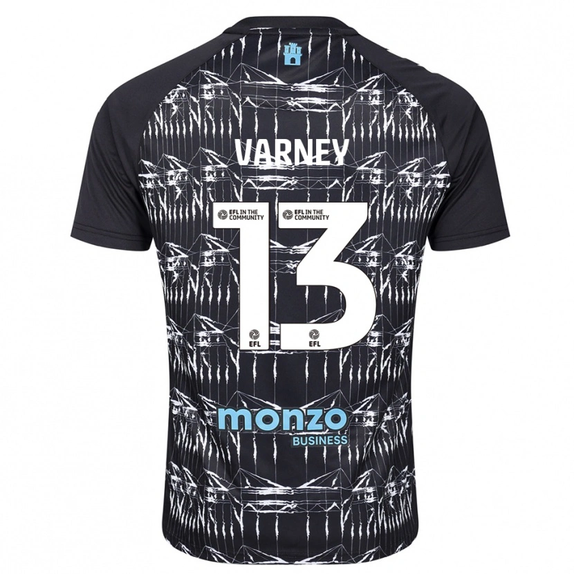 Danxen Mujer Camiseta Oscar Varney #13 Azul Negro Portero Equipación 2025/26 La Camisa