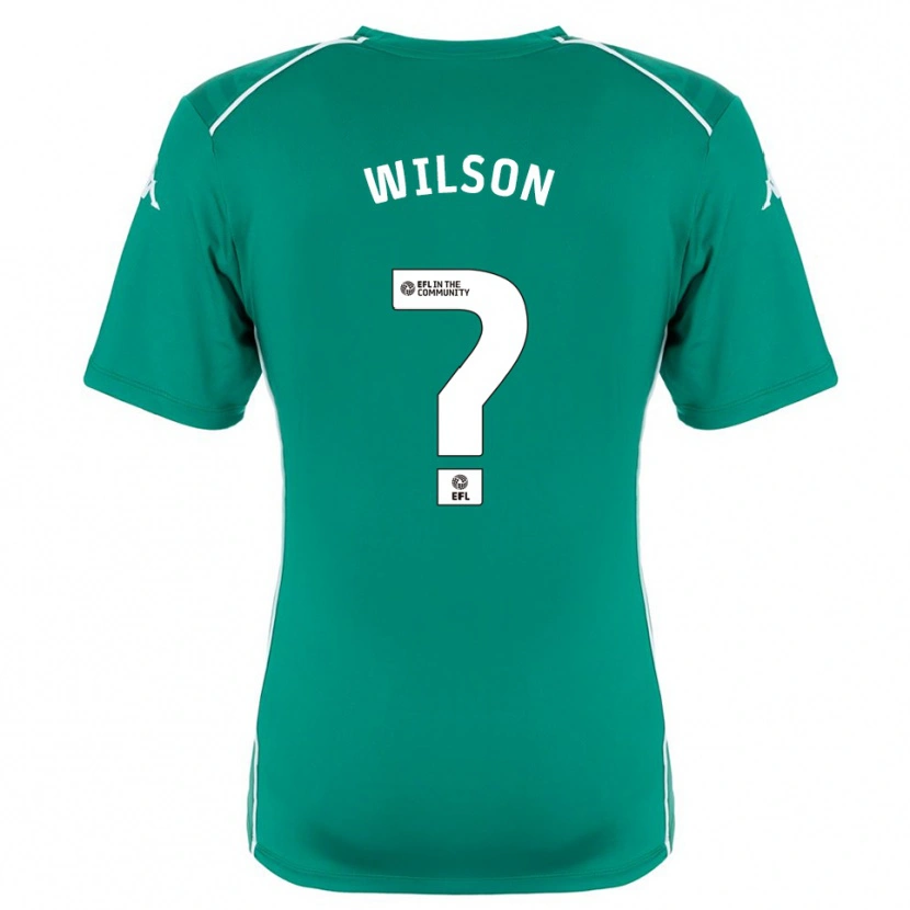 Danxen Mujer Camiseta George Wilson #0 Verde Blanco Portero Equipación 2025/26 La Camisa